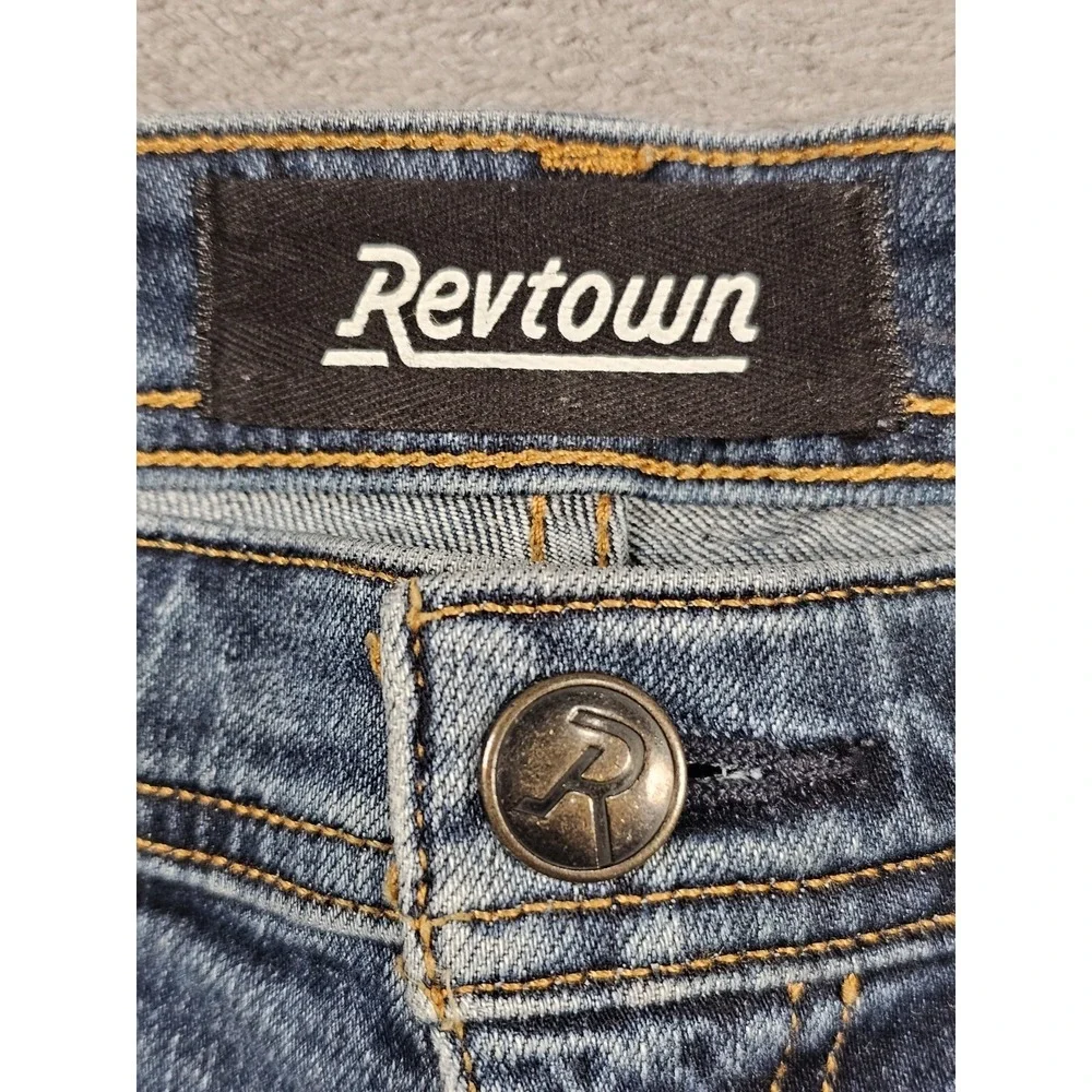 Revtown Decade Denim Men's Jeans 33x32 Automatic‎ Stretch Blue Straight Fit